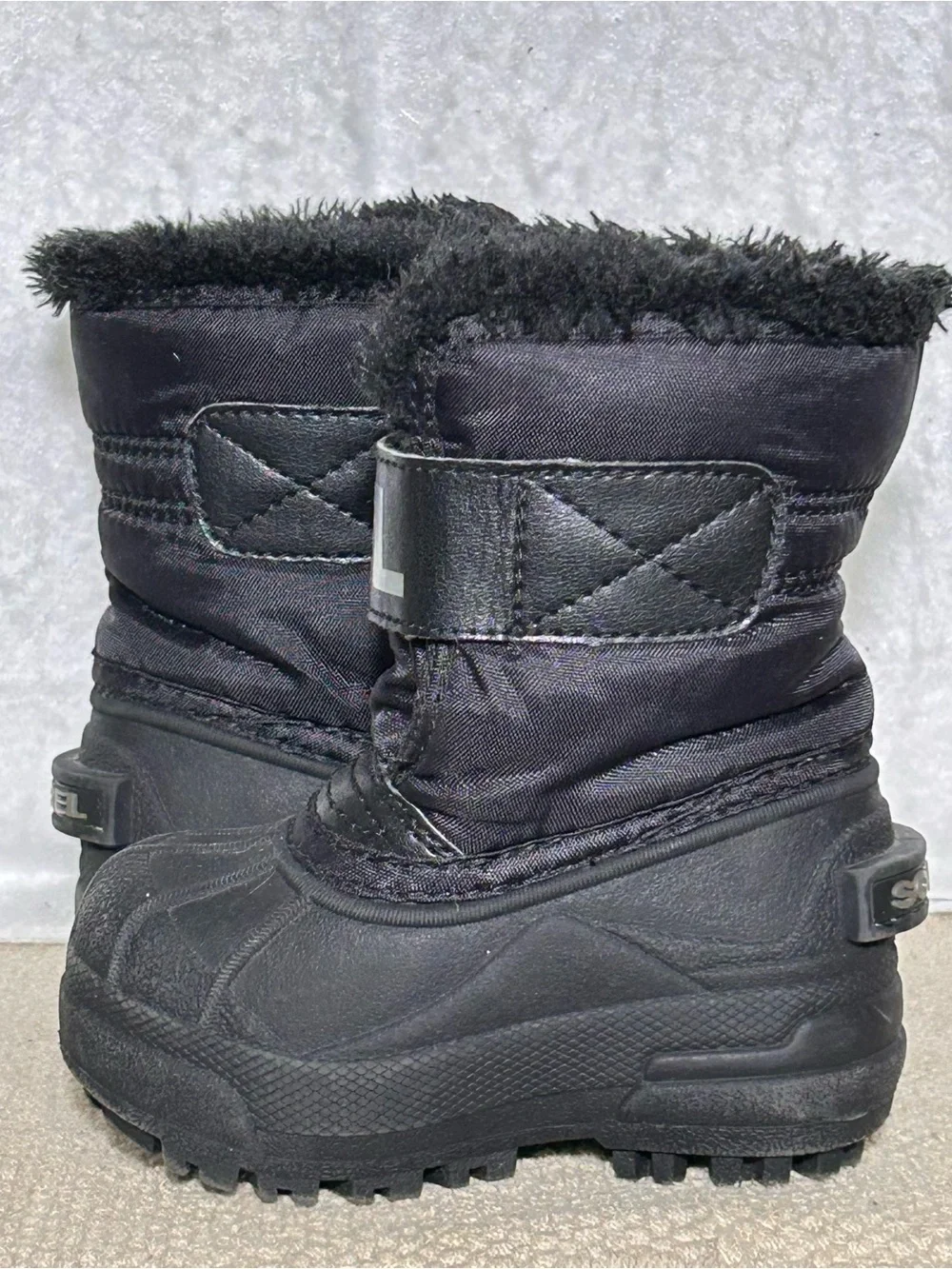 Sorel Kids Black Snow Commander Waterproof 200g Insulated Winter Boots SZ 5